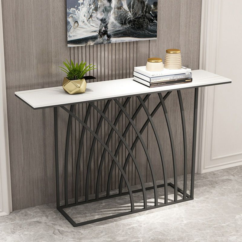 Luxurious Rectangle Sintered Stone Standing Frame Hall Table for Front ...